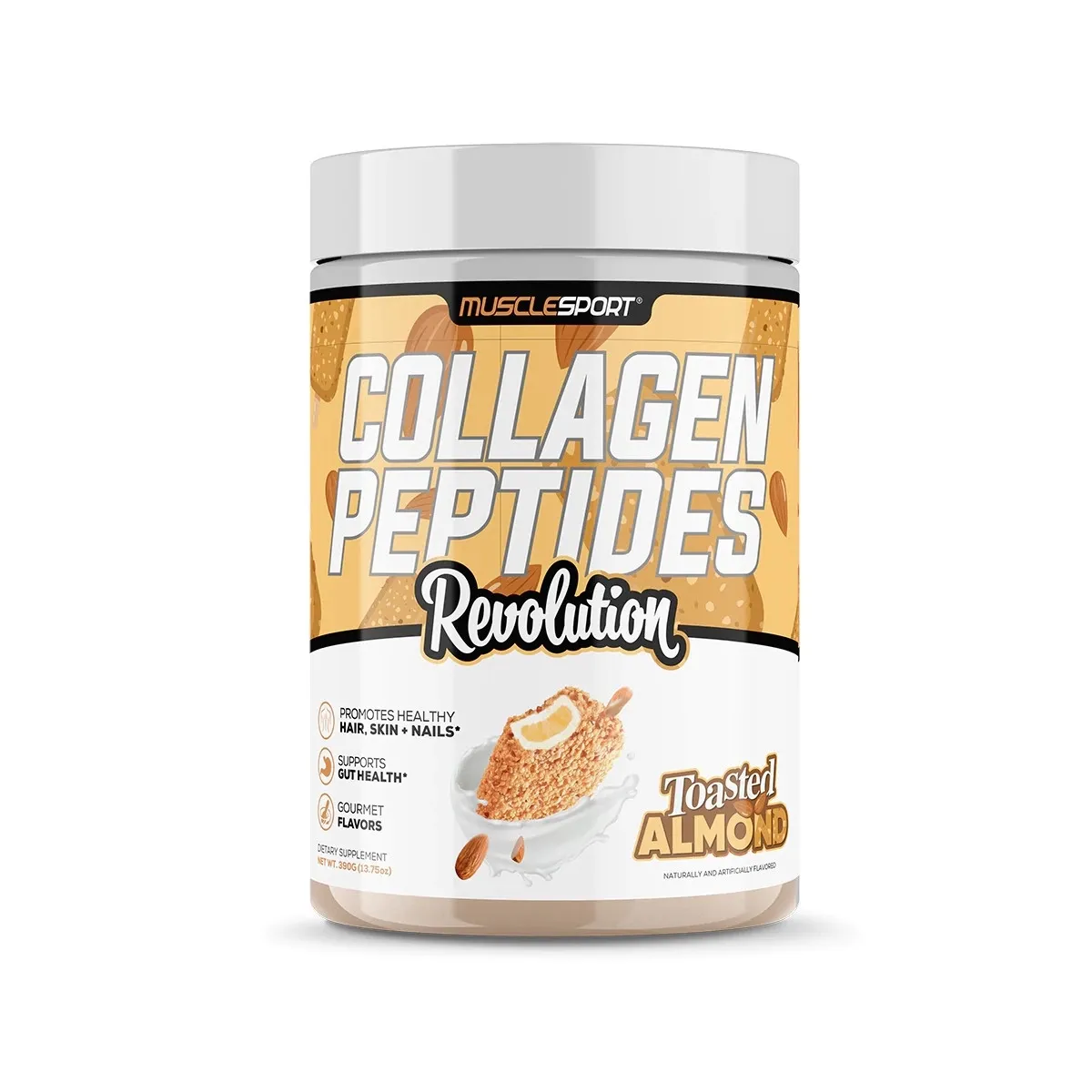 Musclesport Collagen Peptides, Flavor: Toasted Almond, Size: 30 Servings