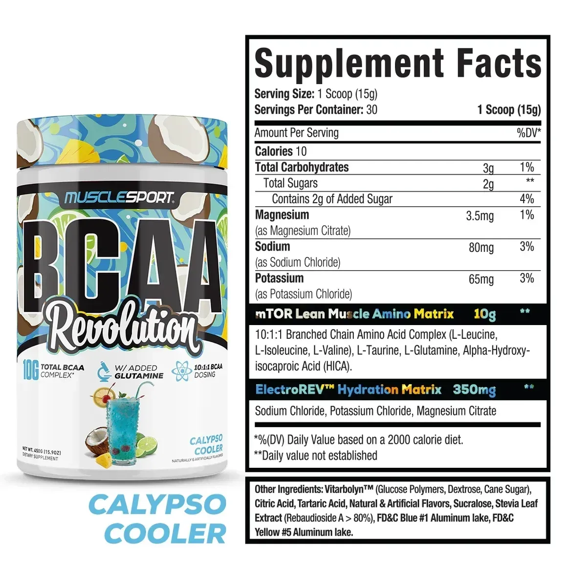 Musclesport BCAA Revolution, Flavor: Calypso Cooler, Size: 30 Servings
