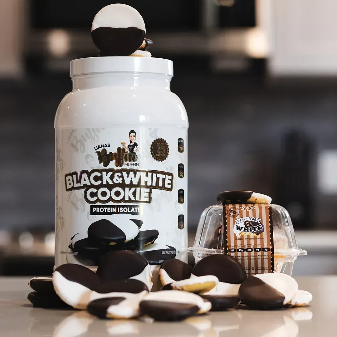Liana&#39;s Buffin Muffin Protein Isolate, Flavor: Black and White Cookie, Size: 25 Servings