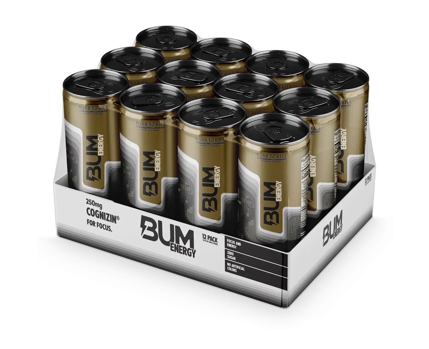 Bum Energy RTD, Flavor: Hard to Kill [Strawberry Lemonade], Notice: Limit 12 cans; overages refunded., Size: 1 Can / 12 fl oz