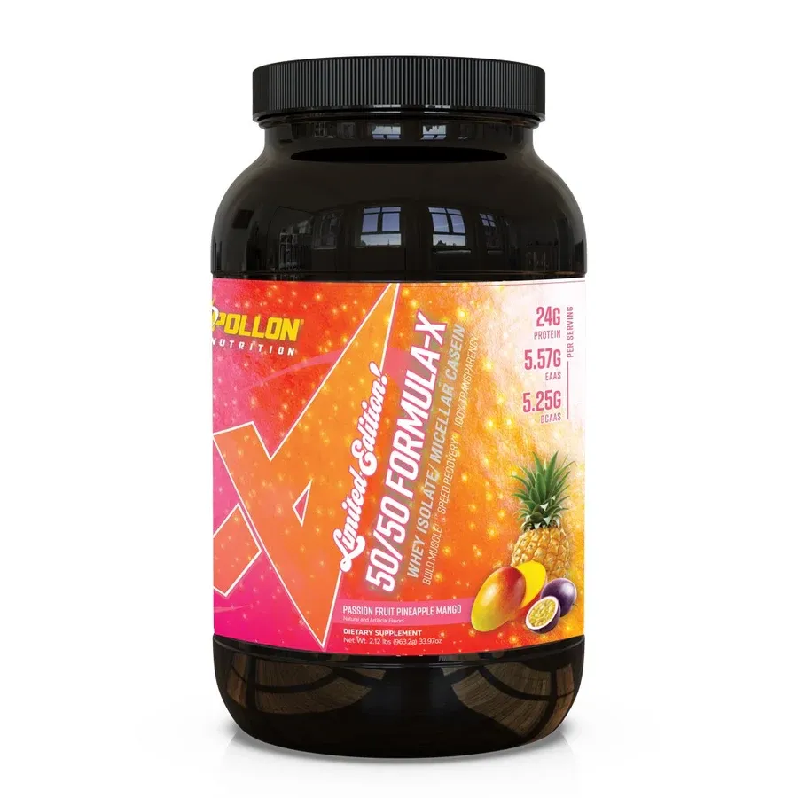 Apollon Nutrition 50/50 Formula X Protein 2 lb, Flavor: Passion Fruit Pineapple Mango, Size: 2 lb