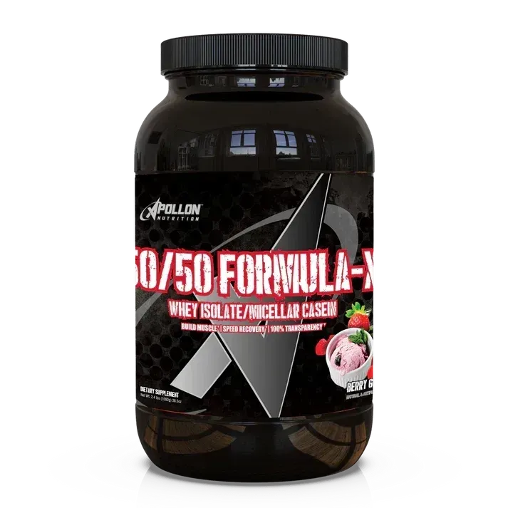 Apollon Nutrition 50/50 Formula X Protein 2 lb, Flavor: Berry Gelato, Size: 2 lb