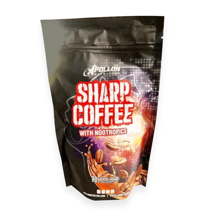 Apollon Nutrition Sharp Coffee, Flavor: 100% Colombian Coffee, Size: 30 Servings