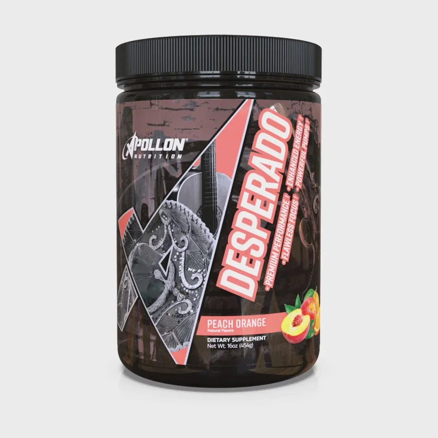 Apollon Nutrition Desperado Pre-Workout, Flavor: Peach Orange, Size: 40/20 Servings