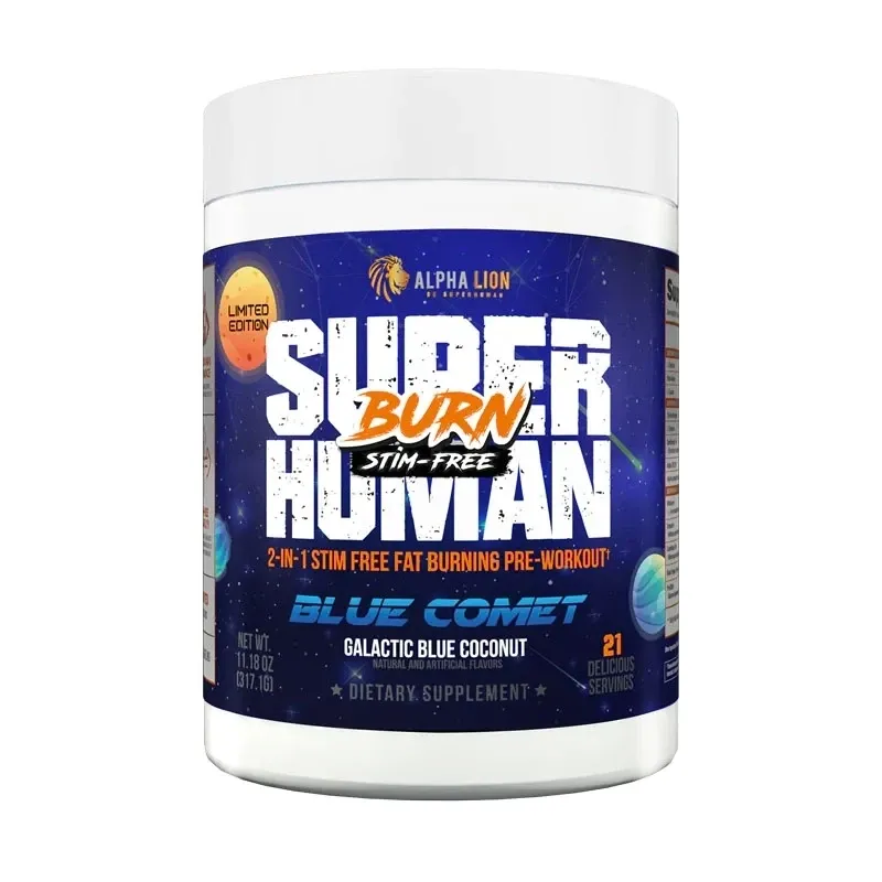 Alpha Lion Stim-Free SuperHuman Burn V2, Flavor: Blue Comet, Size: 21 Servings