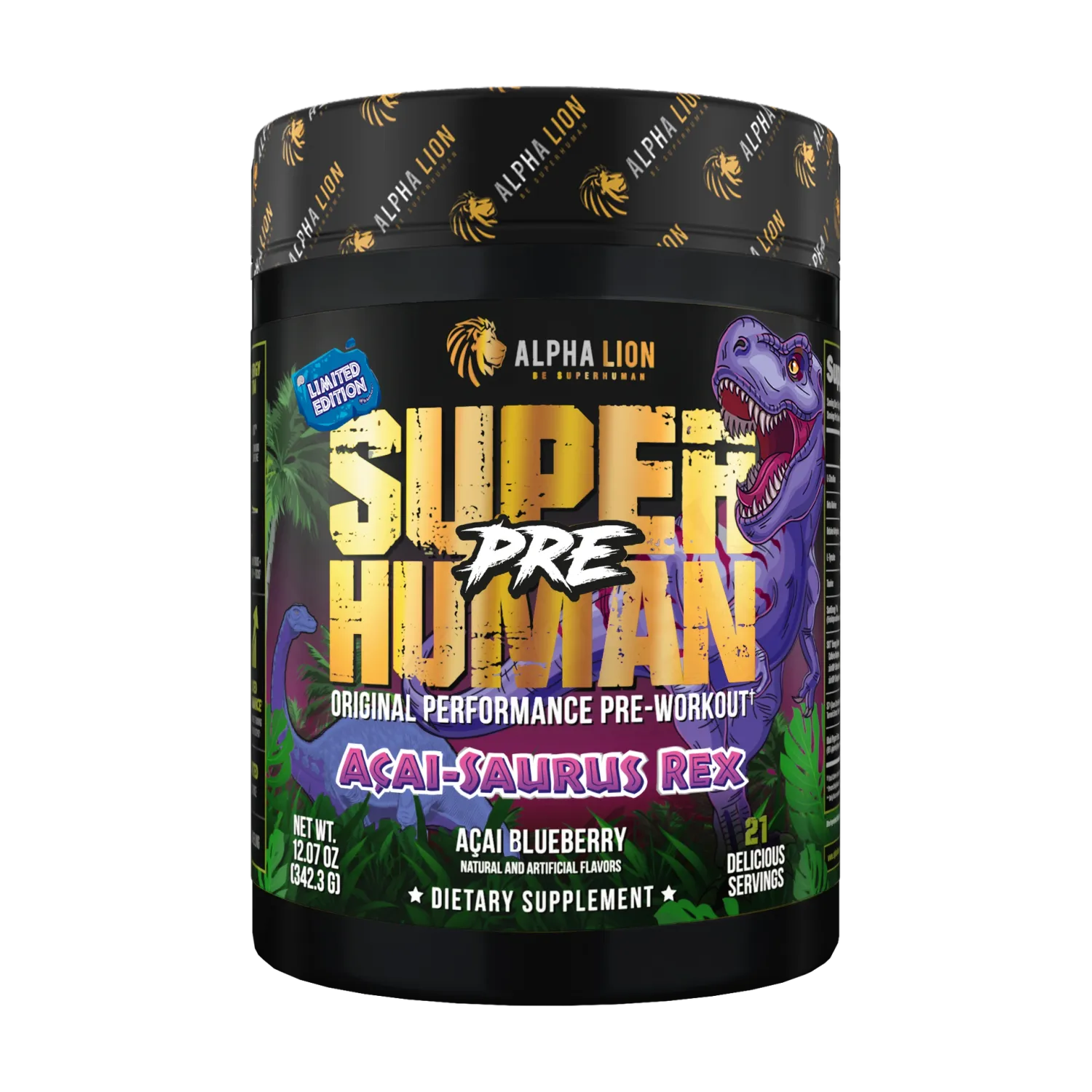 Alpha Lion Superhuman Pre, Flavor: Acai-Saurus Rex (Acai Blueberry), Size: 21 Servings