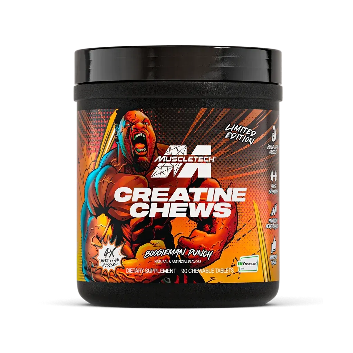 MuscleTech Creatine Chews, Flavor: Boogieman Punch, Size: 90 Chewable Tablets