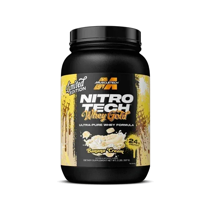 MuscleTech Nitro Tech 100% Whey Gold, Flavor: Banana Cream, Size: 2 lb
