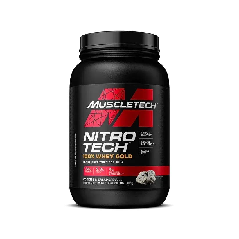 MuscleTech Nitro Tech 100% Whey Gold, Flavor: Cookies &amp; Cream, Size: 2 lb