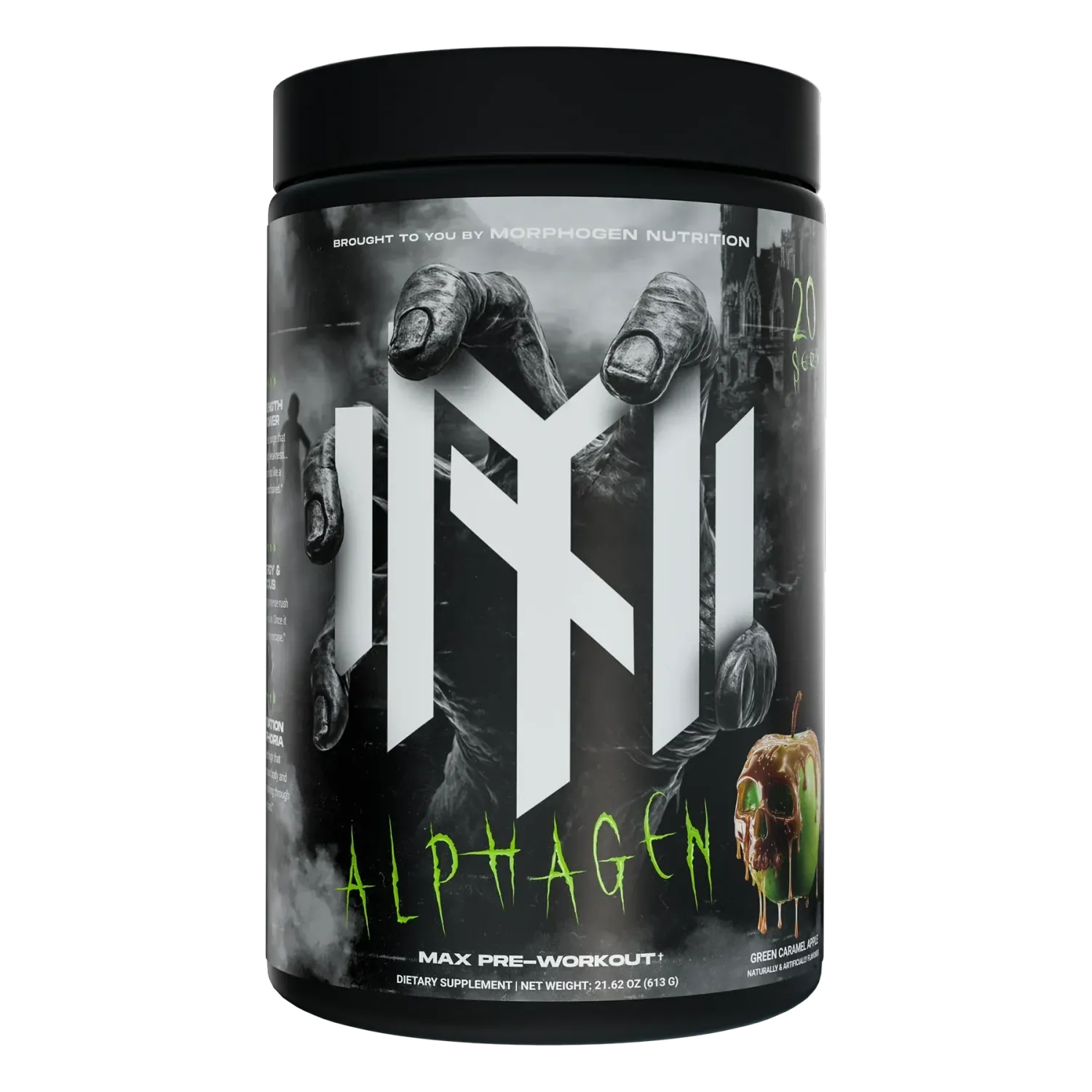 Morphogen Nutrition Alphagen Max Pre-Workout, Flavor: Green Caramel Apple, Size: 20 Servings