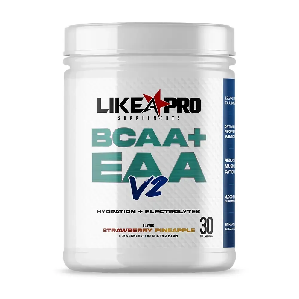 Like A Pro BCAA + EAA V2, Flavor: Strawberry Pineapple, Size: 30 Servings