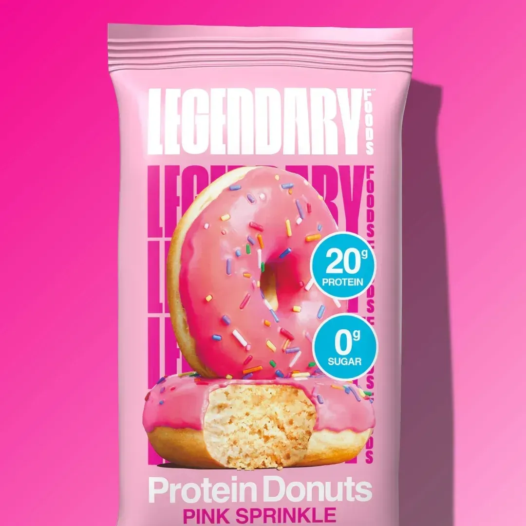 Legendary Foods Protein Donuts, Flavor: Pink Sprinkle Protein Donuts, Size: 1 Donut