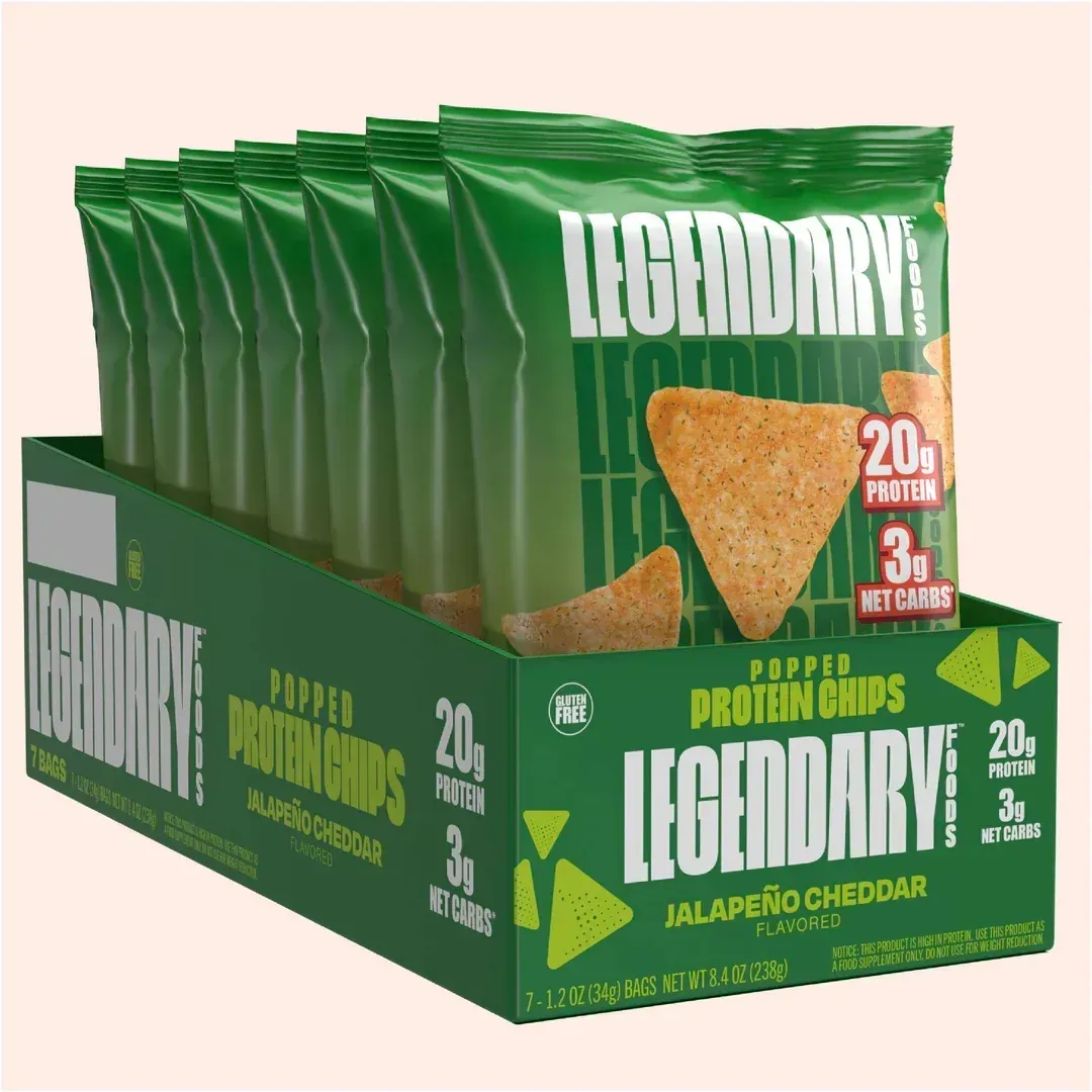 Legendary Foods Protein Chips, Flavor: Jalapeno Cheddar, Size: 7 Bags