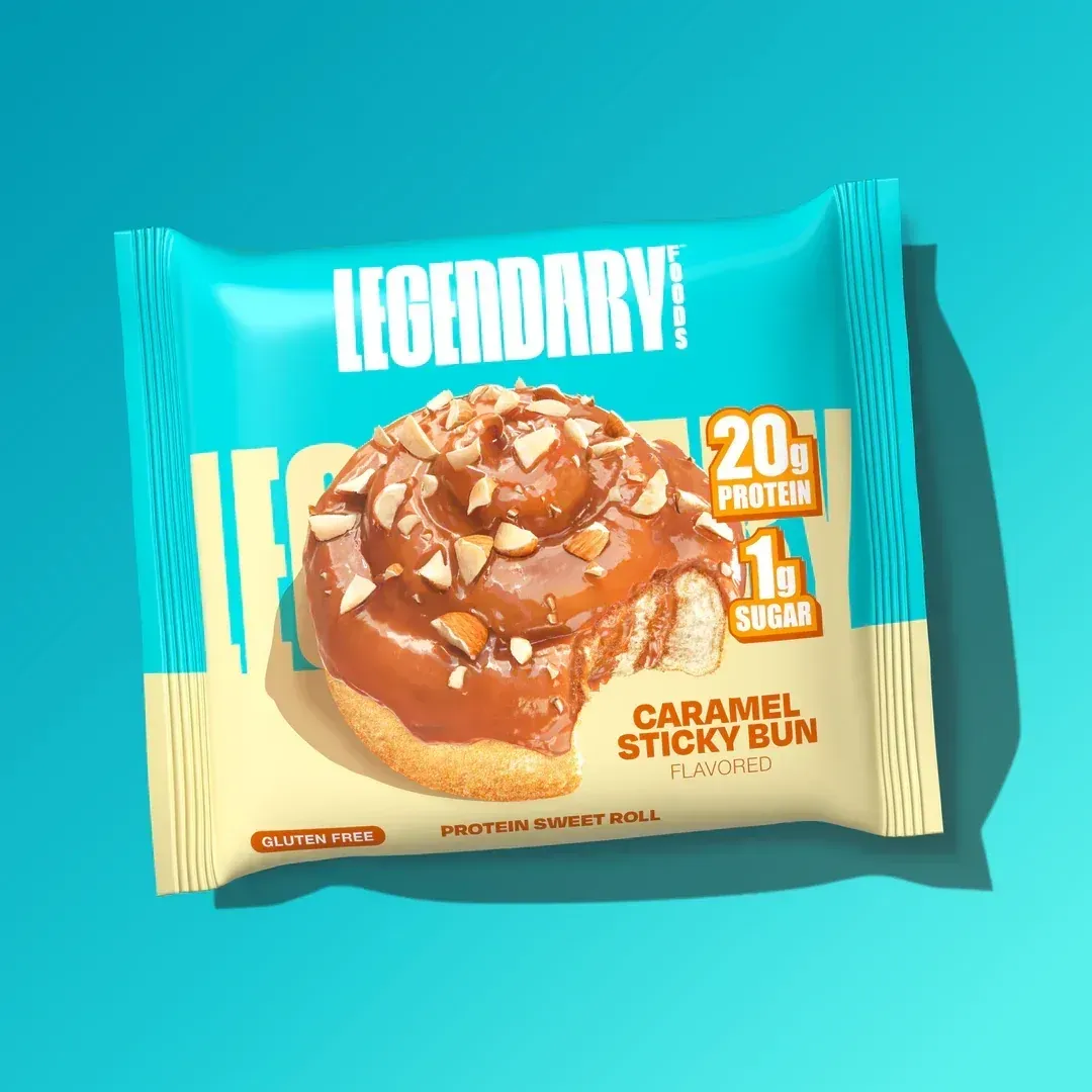 Legendary Foods Protein Sweet Roll, Flavor: Caramel Sticky Bun, Size: 1 Roll