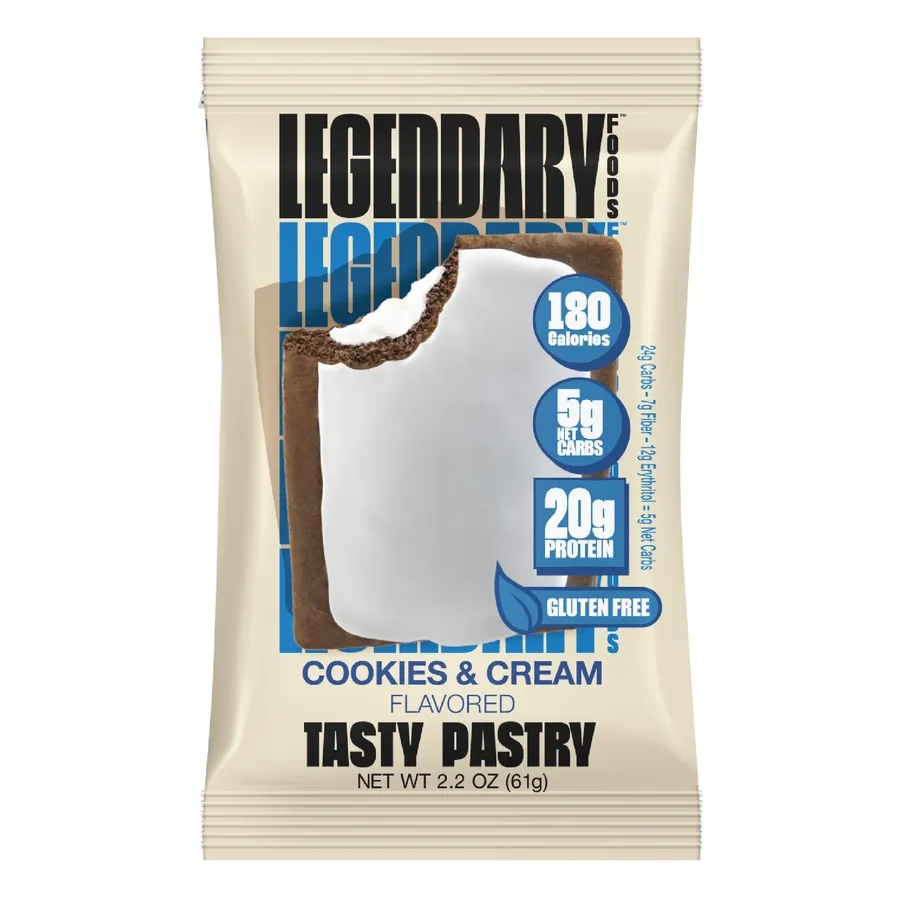 Legendary Foods Cake Style Tasty Pastry, Flavor: Cookies &amp; Cream, Size: 1 Pastry