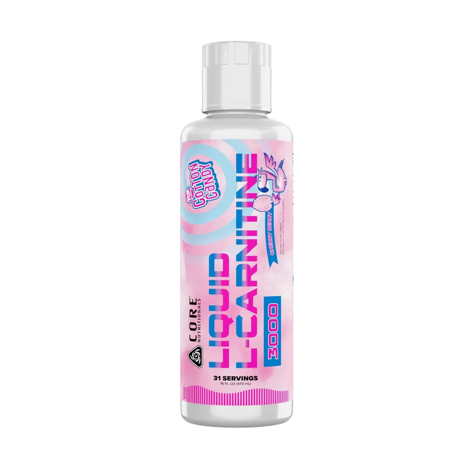 Core Nutritionals Liquid L-Carnitine, Flavor: Fun Sweets Cotton Candy Cherry Berry, Size: 31 Servings
