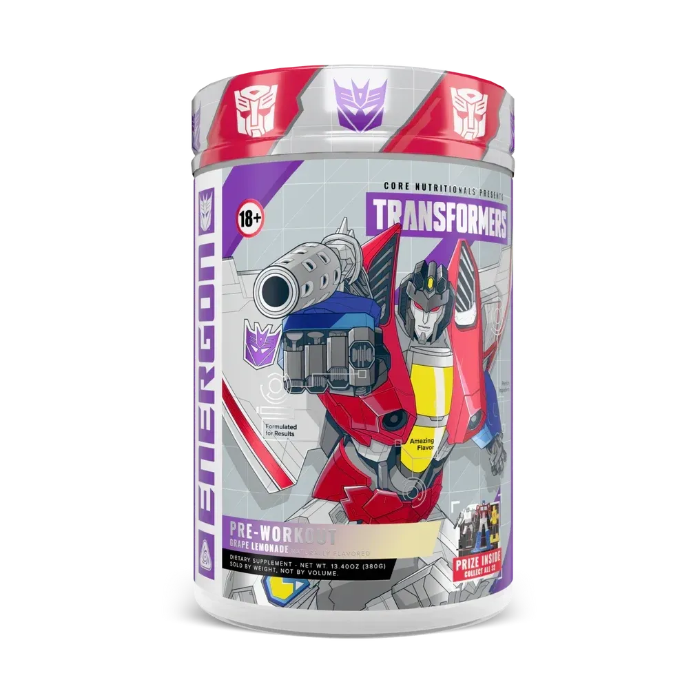 Core Nutritionals Transformers Energon Pre-Workout, Flavor: Grape Lemonade, Size: 20 Servings