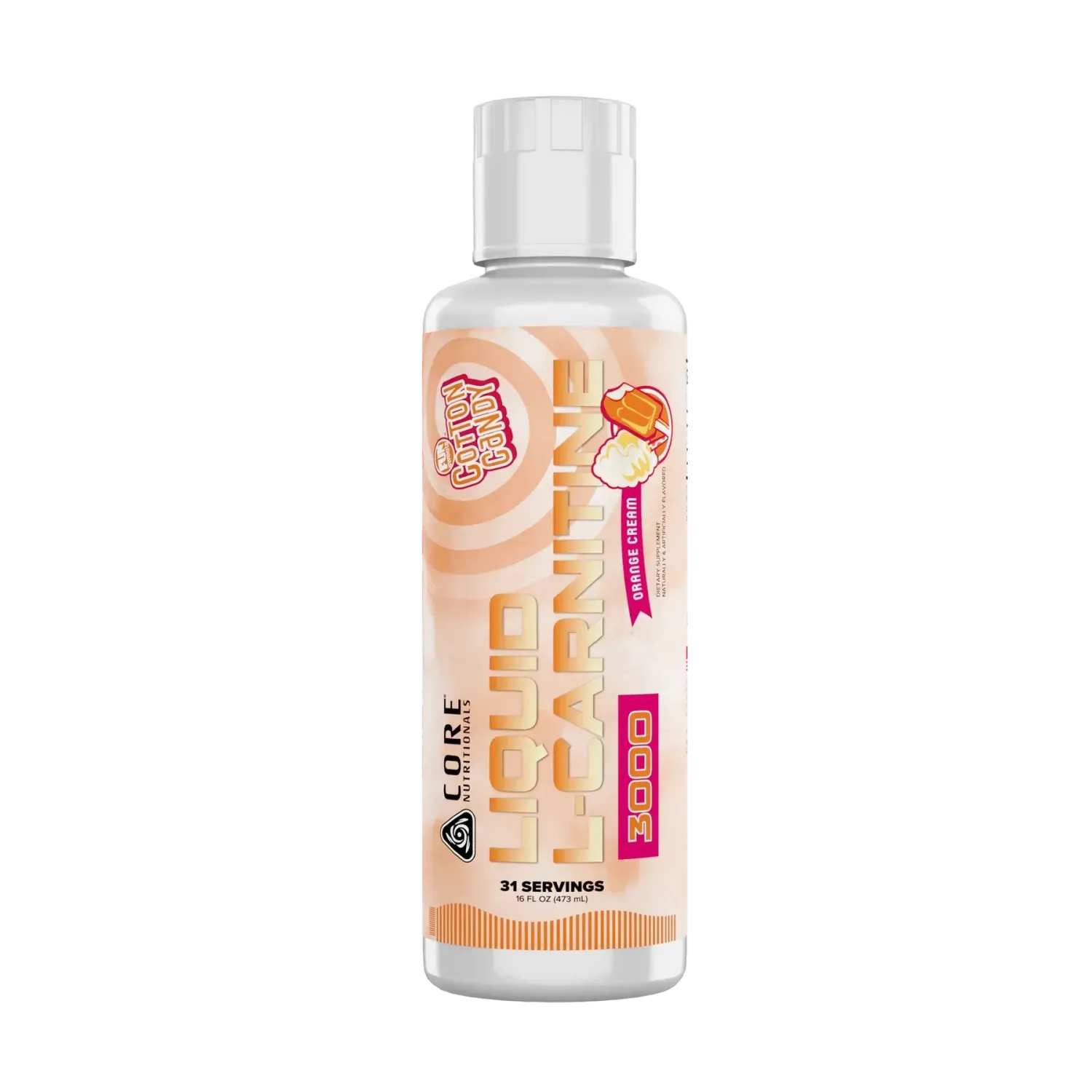 Core Nutritionals Liquid L-Carnitine, Flavor: Fun Sweets Orange Cream, Size: 31 Servings