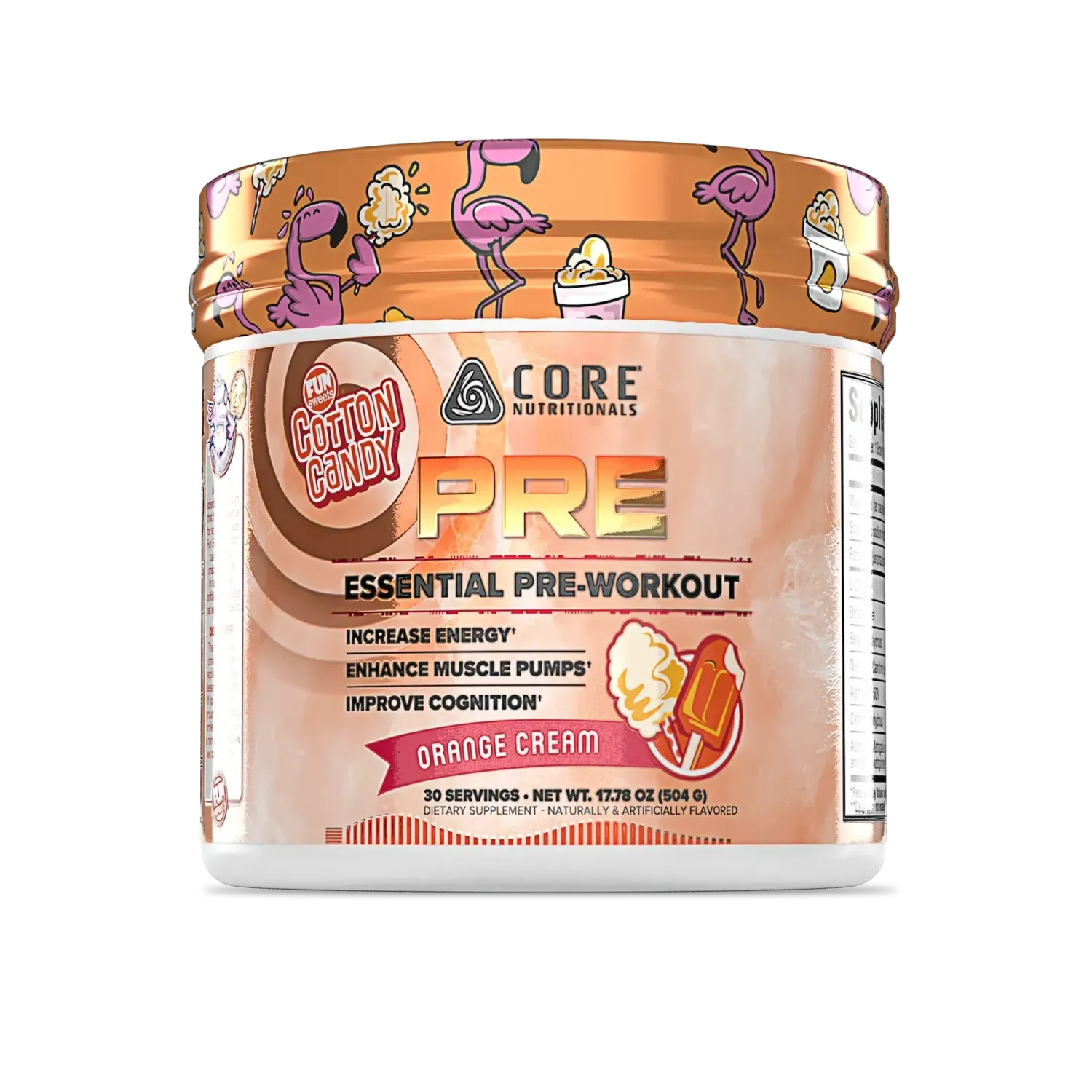 Core Nutritionals Pre Essential Pre-Workout, Flavor: Fun Sweets Orange Cream, Size: 30 Servings