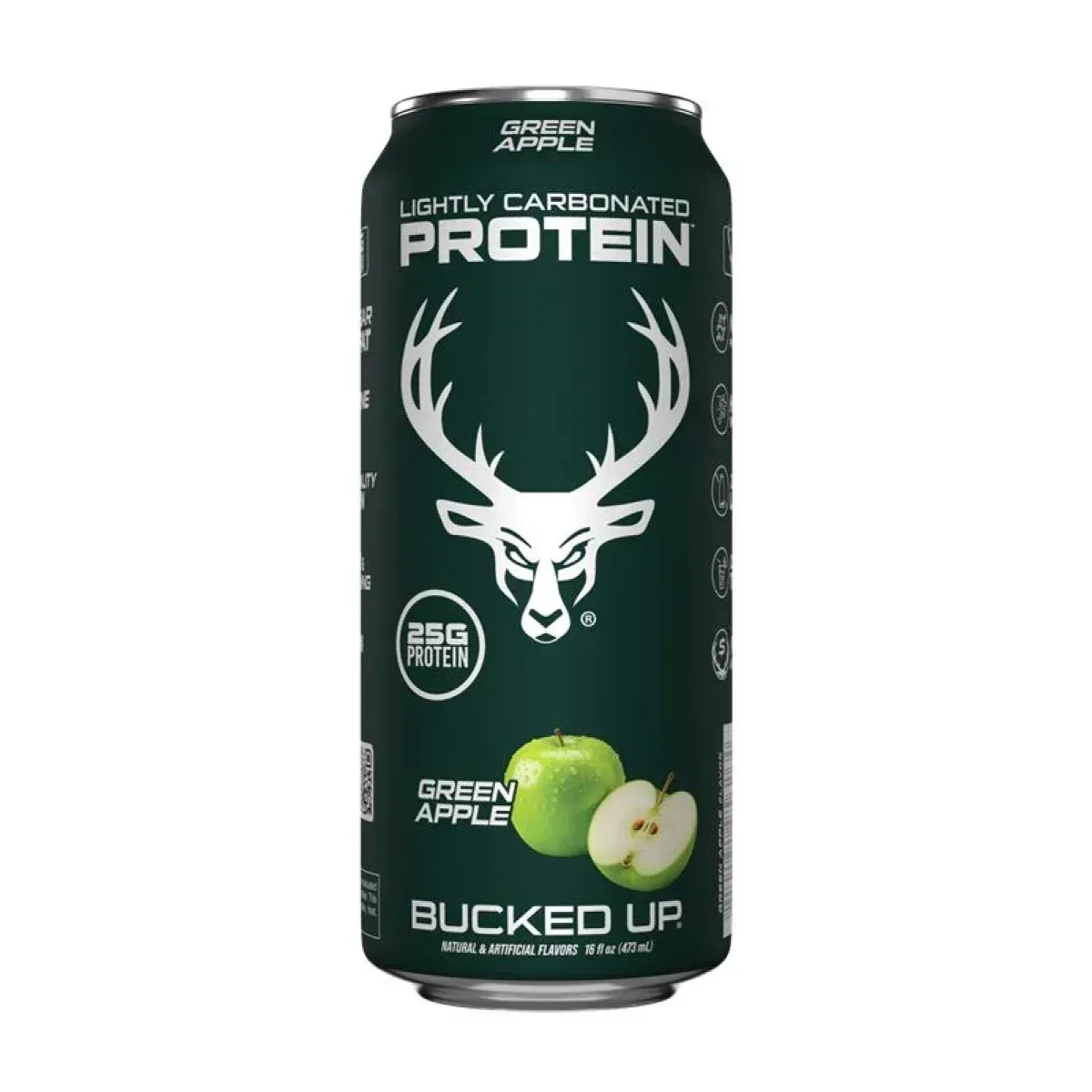 Bucked Up Lightly Carbonated Protein RTD, Flavor: Green Apple, Notice: Limit 12 cans; overages refunded., Size: 16 fl oz