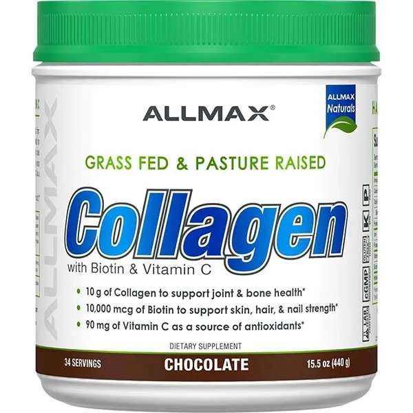 AllMax Collagen Peptides Powder Plus Vitamins, Flavor: Chocolate, Size: 44 Servings