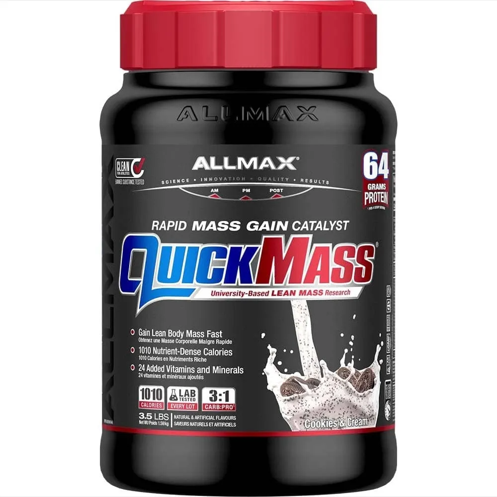 Allmax QuickMass, Flavor: Cookies &amp; Cream, Size: 3.5 lb