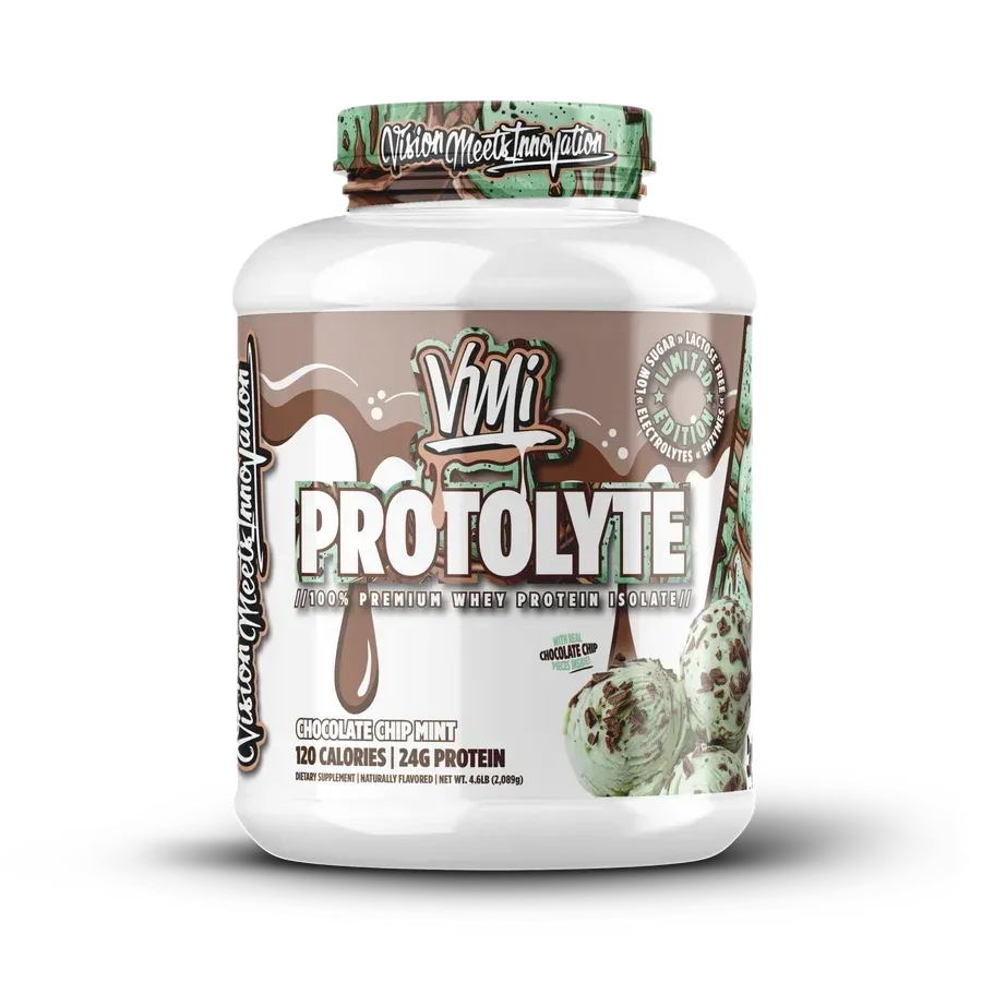 VMI Sports Protolyte 100% Isolate Protein 70 Servings, Flavor: Chocolate Chip Mint, Size: ~70 Servings (varies by flavor)