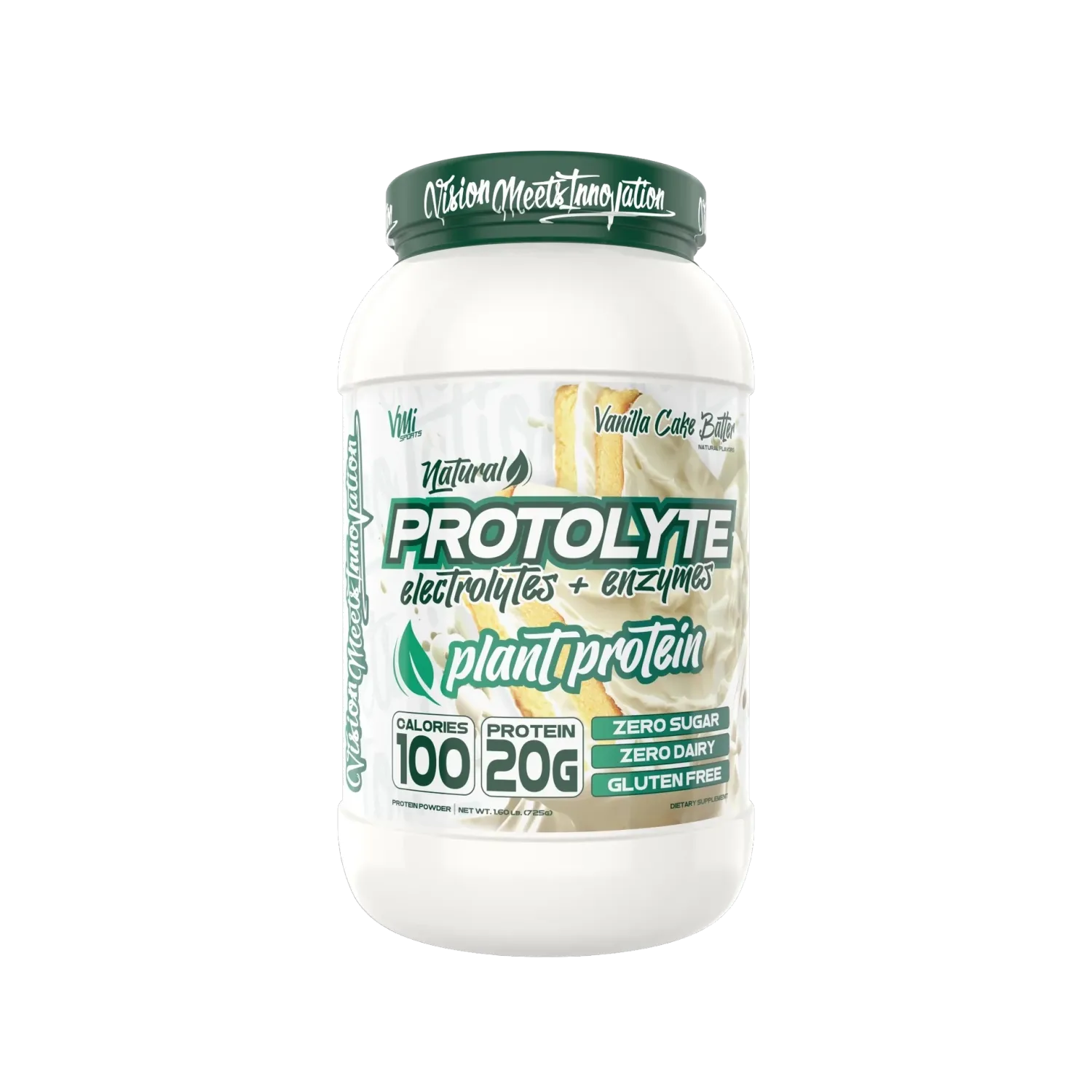 VMI Sports Protolyte Plant Based Protein, Flavor: Vanilla Cake Batter, Size: 25 Servings