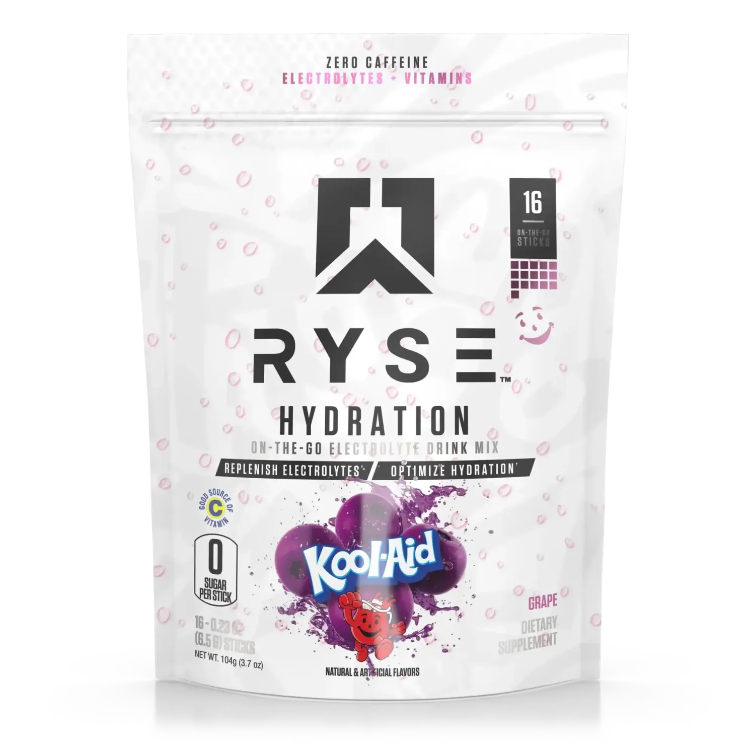 Ryse Hydration Sticks, Flavor: Kool-Aid Grape, Size: 16 Servings