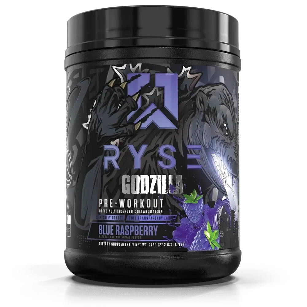 Ryse Signature Series Godzilla Pre-Workout, Flavor: Blue Raspberry, Size: 40/20 Servings