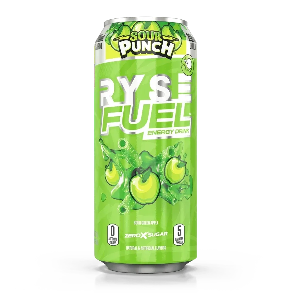 Ryse Fuel Energy Drinks, Flavor: Sour Punch Sour Green Apple, Notice: Limit 12 cans; overages refunded., Size: 1 Can / 16 fl oz