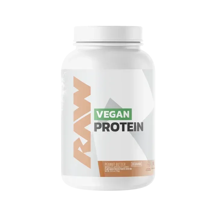 Raw Nutrition Raw Vegan Protein, Flavor: Peanut Butter, Size: 25 Servings