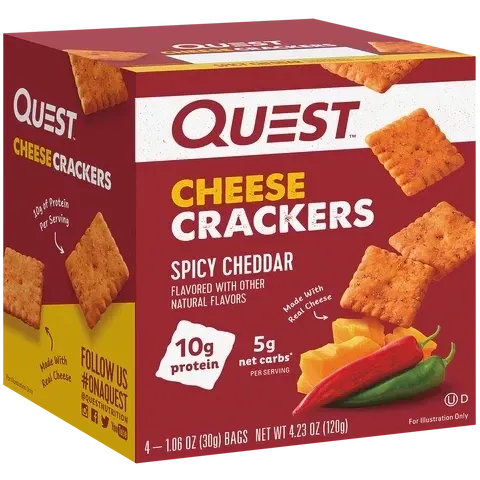 Quest Cheese Crackers, Flavor: Spicy Cheddar, Size: 4 Bags