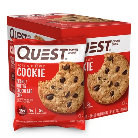 Quest Nutrition Protein Cookies, Flavor: Peanut Butter Chocolate Chip, Size: 1 Cookie