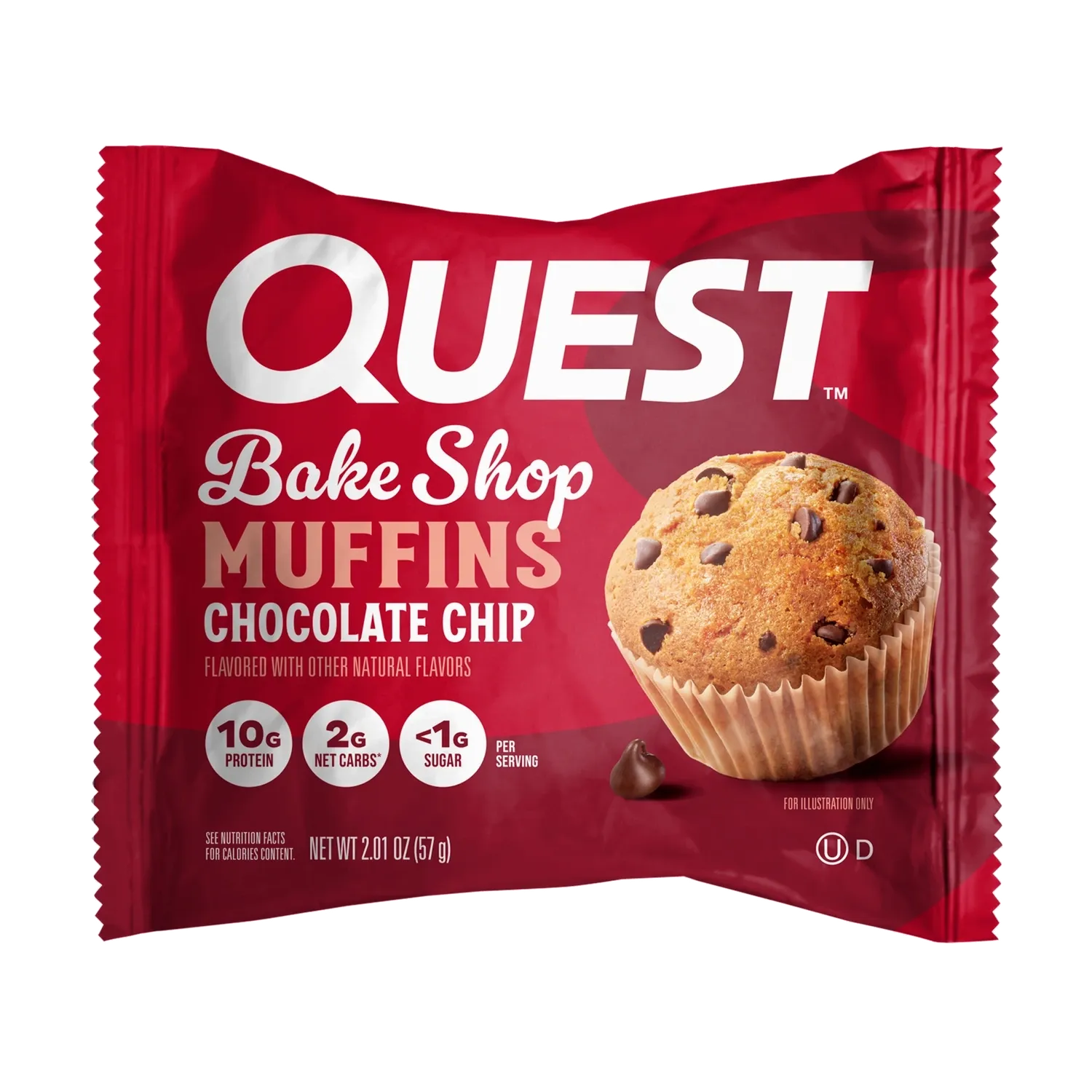 Quest Bake Shop Muffins, Flavor: Chocolate Chip, Size: 1 Muffin