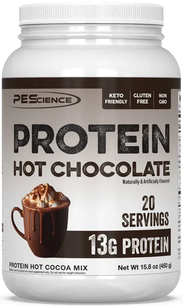 PEScience Protein Hot Chocolate, Flavor: Hot Chocolate, Size: 20 Servings