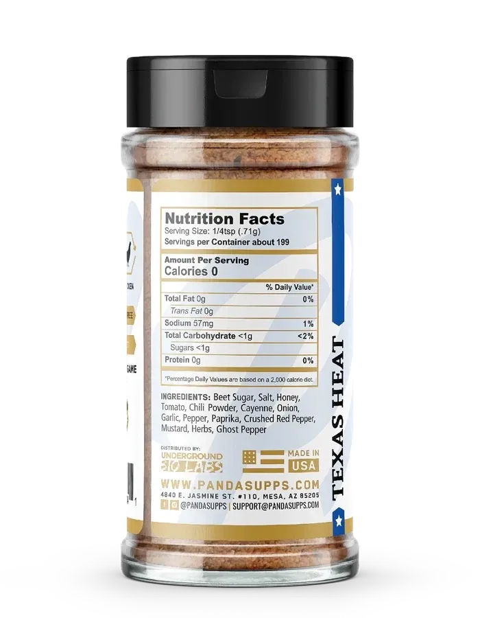 Panda Supplements Prep By Jefe Premium Seasoning, Flavor: Texas Heat, Size: 199 Servings