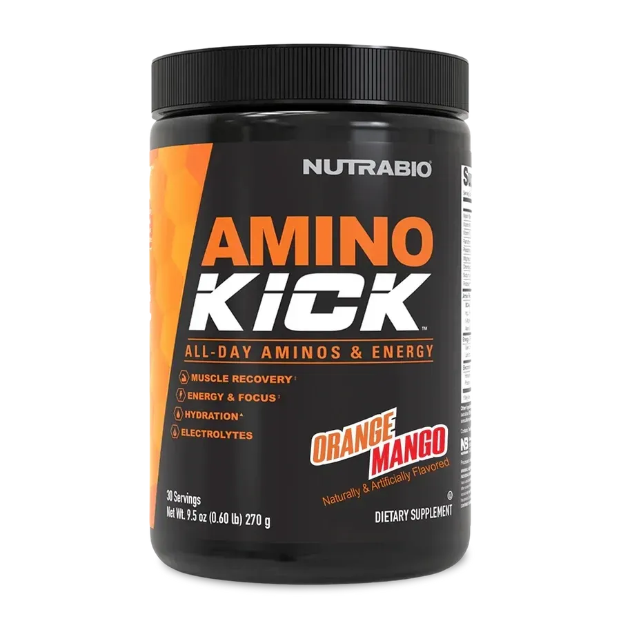 NutraBio Amino Kick, Flavor: Orange Mango, Size: 30 Servings