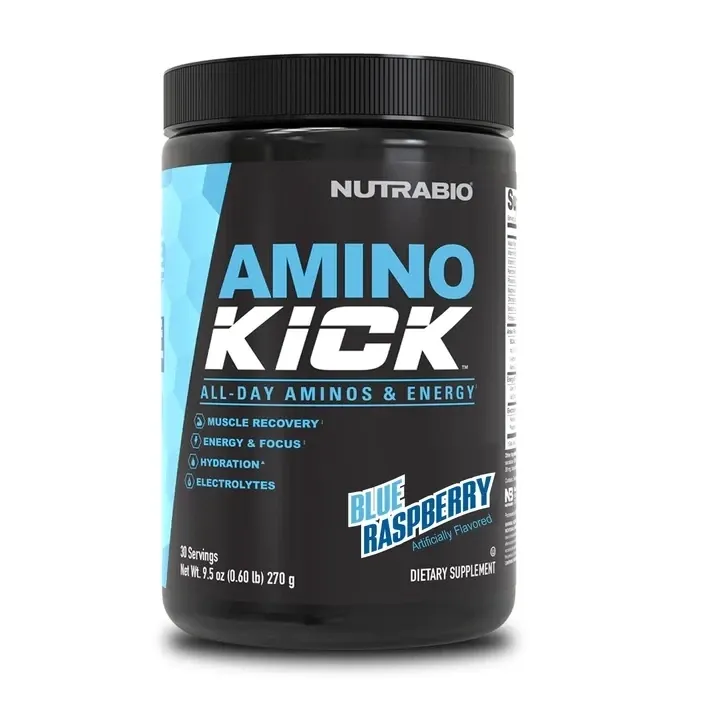 NutraBio Amino Kick, Flavor: Blue Raspberry, Size: 30 Servings