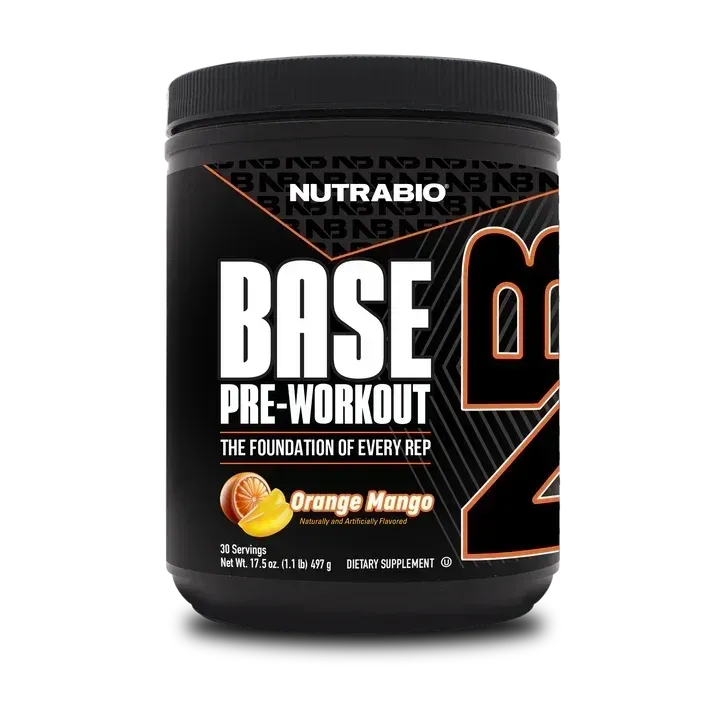 NutraBio Base Pre-Workout, Flavor: Orange Mango, Size: 30 Servings