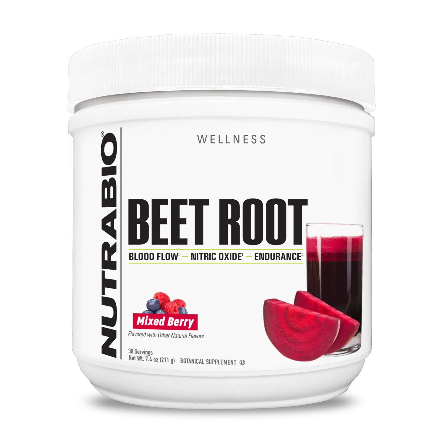 NutraBio Beet Root Powder, Flavor: Mixed Berry, Size: 30 Servings