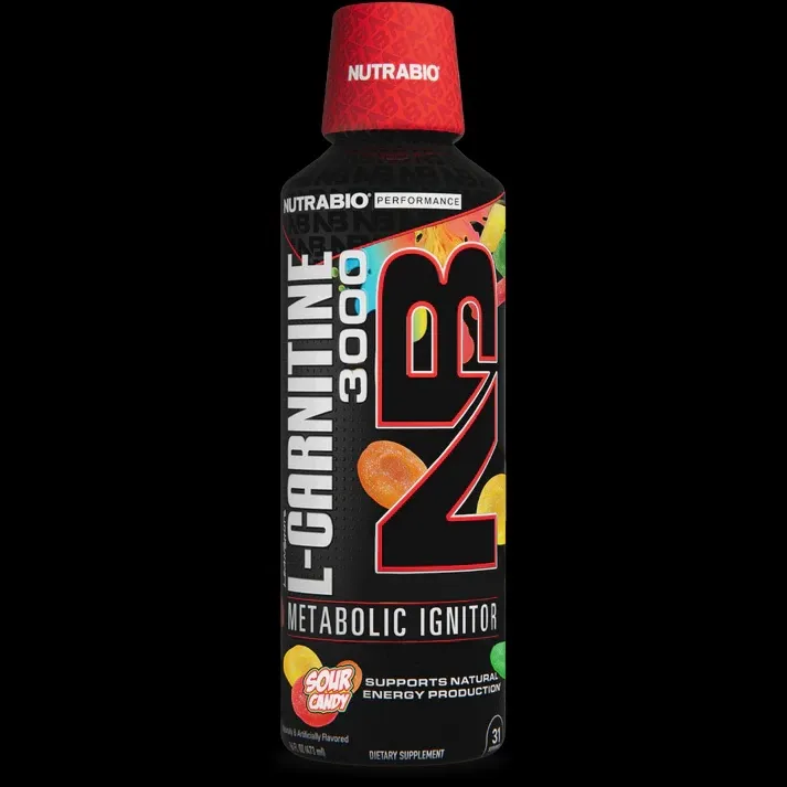 NutraBio LeanShots L-Carnitine 3000 mg, Flavor: Sour Candy, Size: 31 Servings