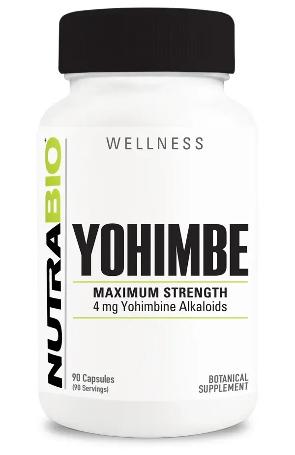 NutraBio Yohimbe 4 mg, Size: 90 Vegetarian Capsules