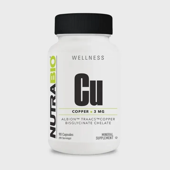 NutraBio Copper Chelate 3 mg, Size: 90 Capsules