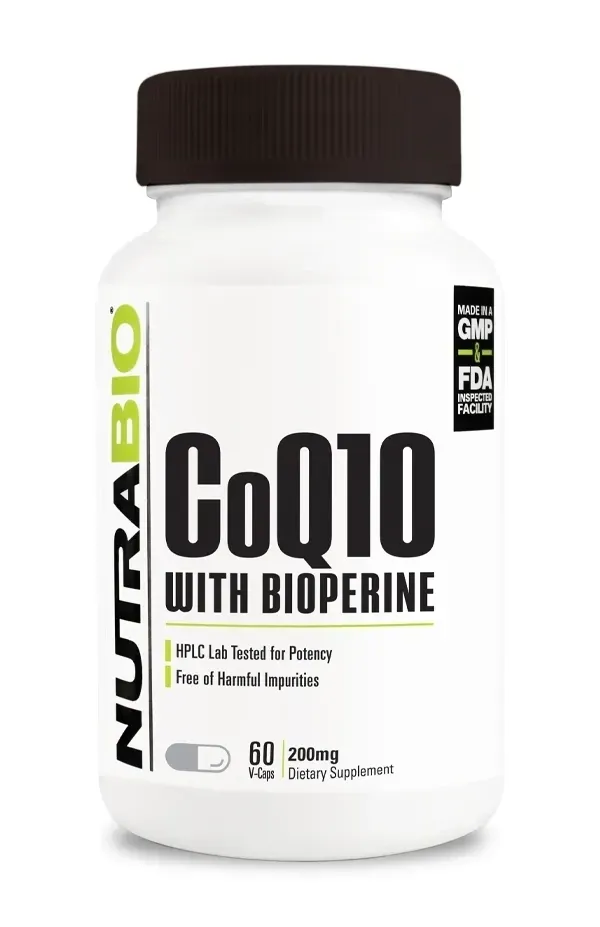 NutraBio CoQ10 200 mg, Size: 60 Vegetarian Capsules