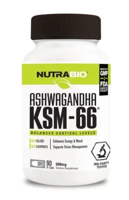 NutraBio Ashwagandha KSM-66 90 Capsules