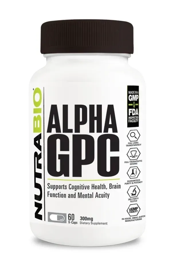 NutraBio Alpha GPC, Size: 60 Vegetarian Capsules