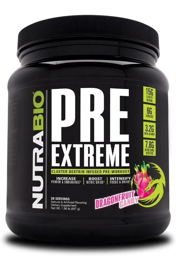 NutraBio PRE Extreme V5, Flavor: Dragon Fruit, Size: 20 Servings