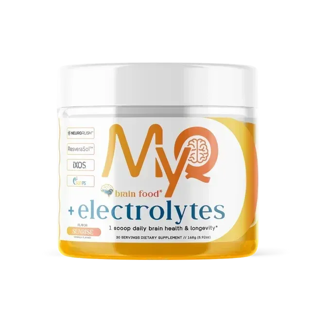 MyQ Brain Food + Electrolytes + Prebiotics Powder, Flavor: Sunrise, Size: 30 Servings