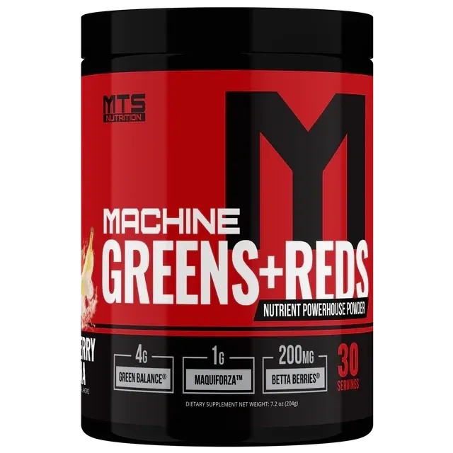 MTS Nutrition Machine Greens + Reds, Flavor: Strawberry Banana, Size: 30 Servings